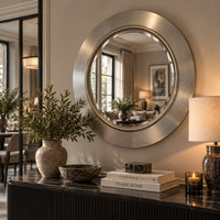 Contemporary metallic silver foil mirror