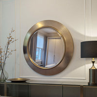 Round ava silver contemporary mirror