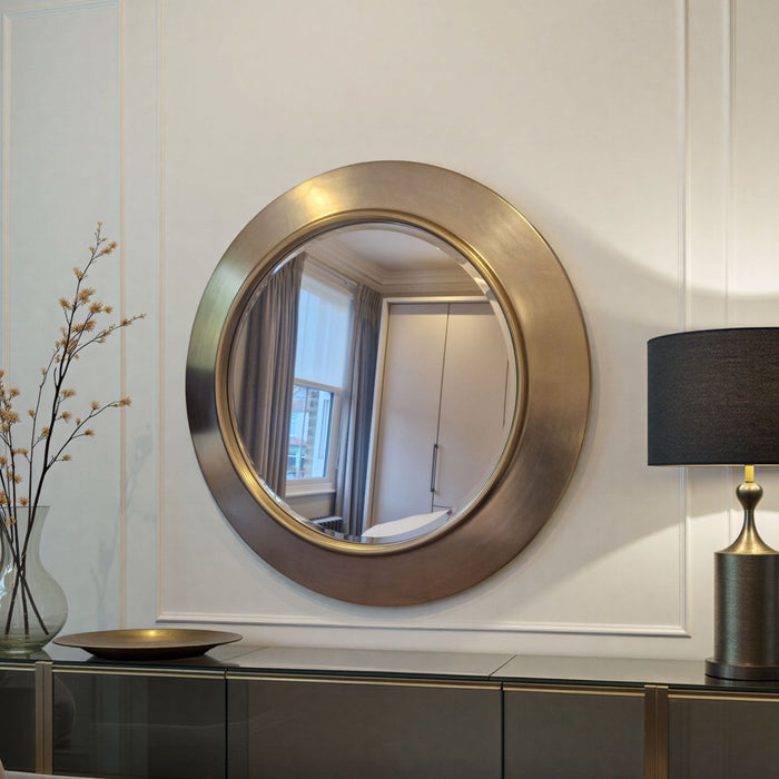 Round ava silver contemporary mirror