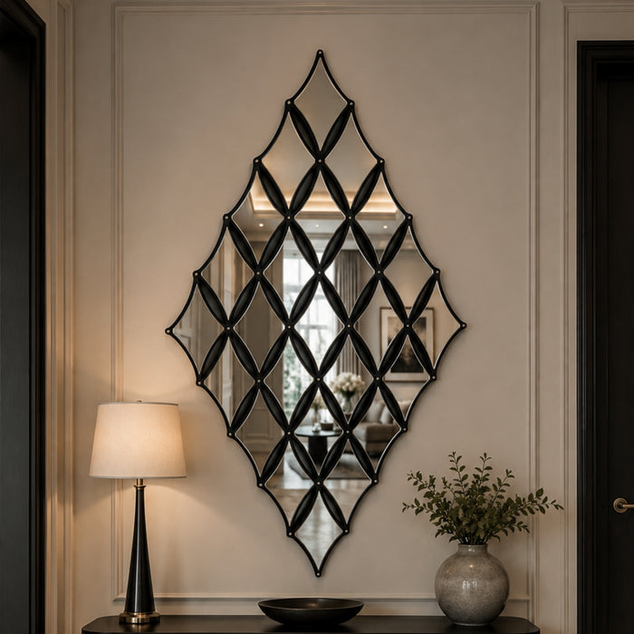 Diamond luxury statement wall mirror