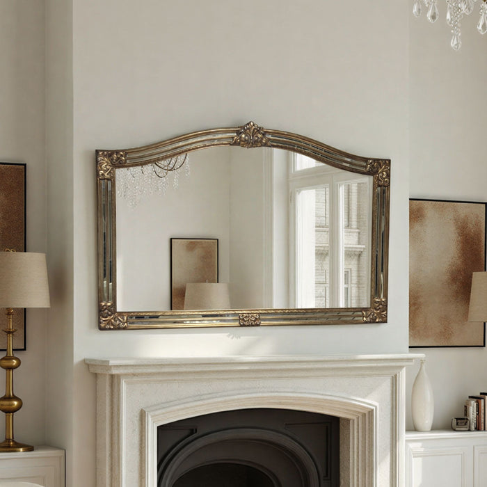 Antique gold inlay mirror