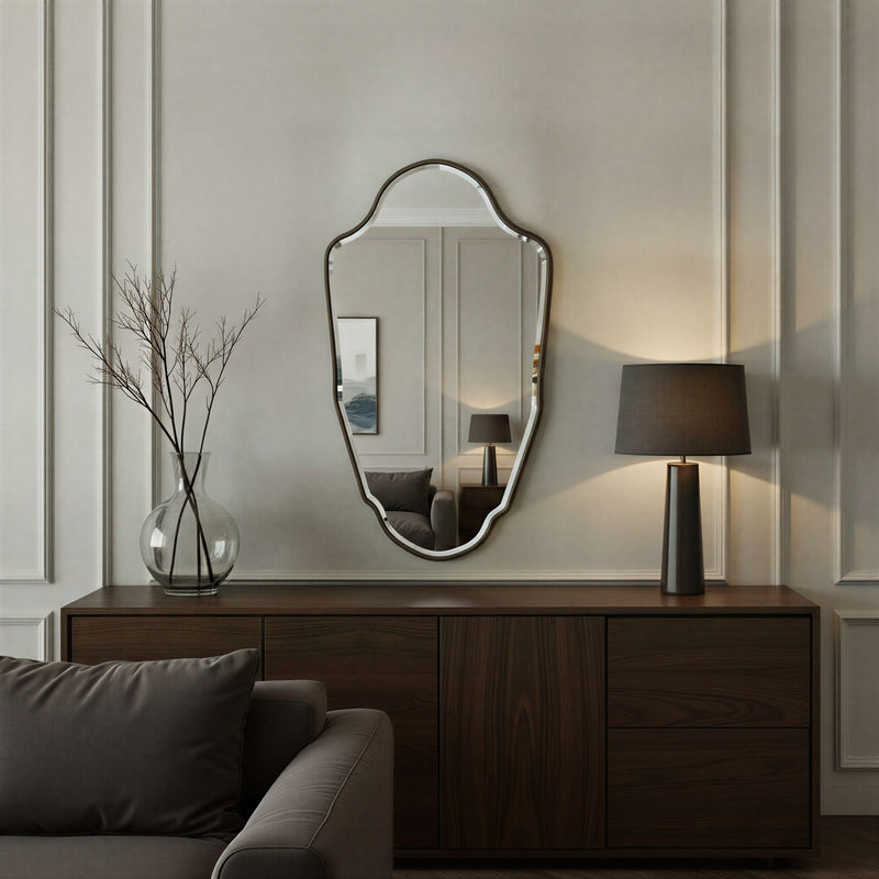 art deco bronze bevel mirror