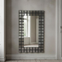 Geometric smoked wall mirror