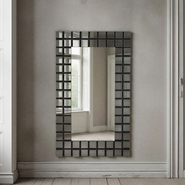 Geometric smoked wall mirror
