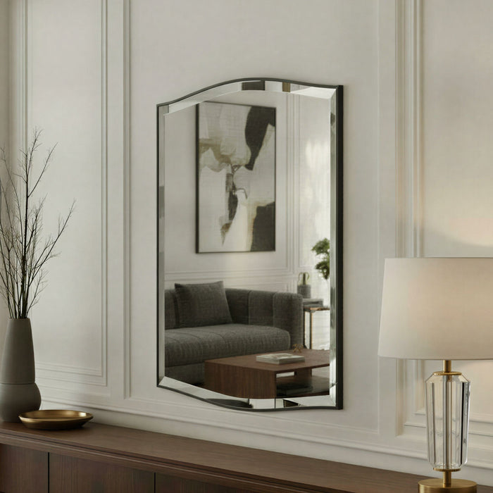 Bronze Art Deco style bevel mirror
