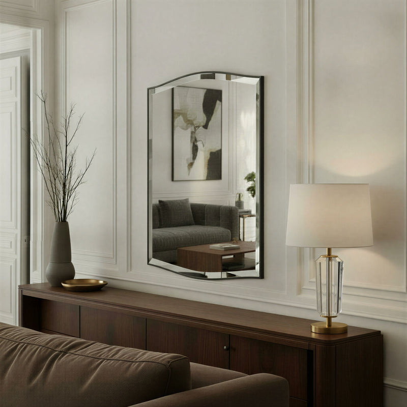 Bronze Art Deco style bevel mirror