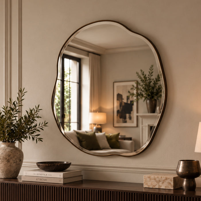 Bronze organic mirror bevelled
