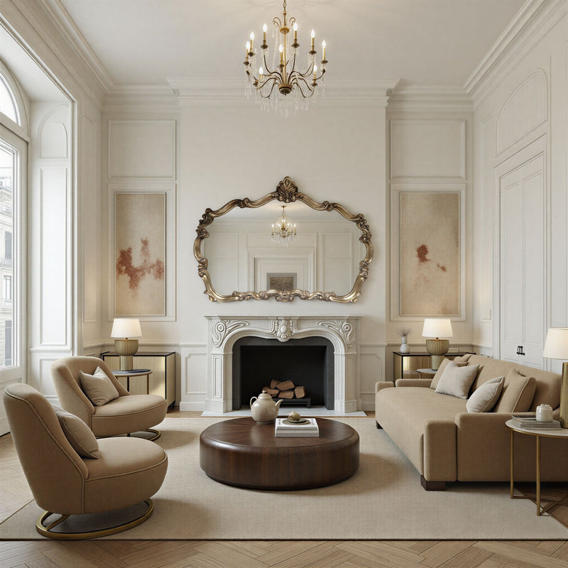 Traditional antique gold mirror