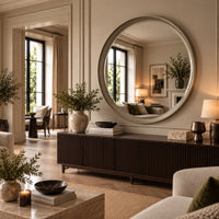 Large contemporary silver foil mirror