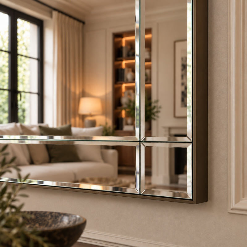 Bronze oxford bevelled wall mirror