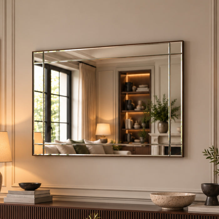 Bronze oxford bevelled wall mirror